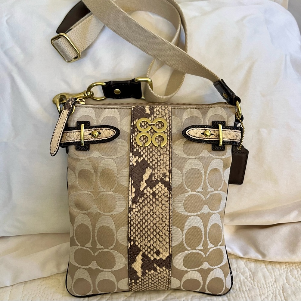 Coach Crossbody Purse With Python Details - image 1